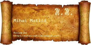 Mihai Matild névjegykártya